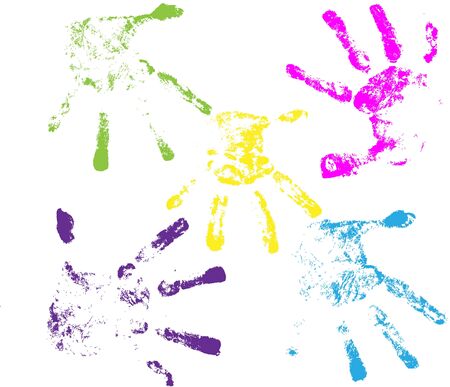 Vector handprints, isolated on whiteのイラスト素材