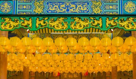 Row of Chinese lanternの写真素材