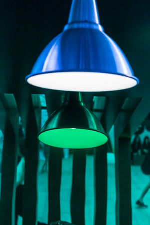 interior design at berverage booth in green tone. decorate with modern style to promote protuct by one of biggest drink company in Thailand.の写真素材
