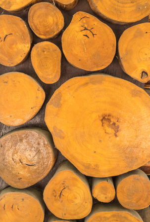 orange log interior out side food shop wallの写真素材