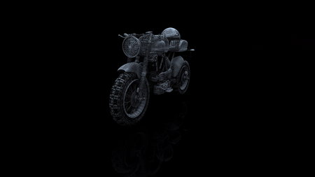 motorcycle model body structure, wire model with Reflect 3d renderingの写真素材