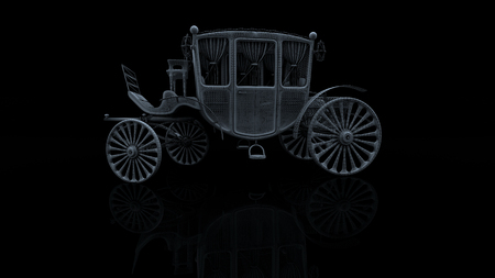 old car model body structure, wire model with Reflect 3d renderingの写真素材
