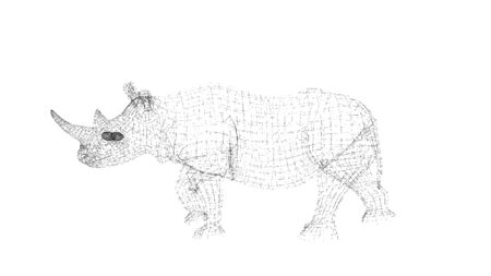 One line design of animal .Hand drawn minimalism styleの写真素材