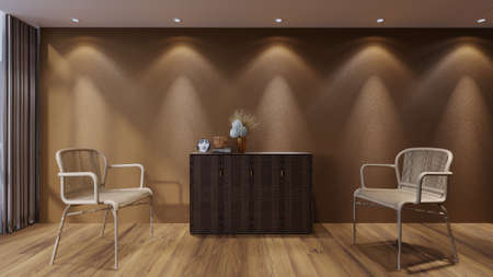 living room Minimal style mock up poster frame interior background, living room, 3D render, 3D...