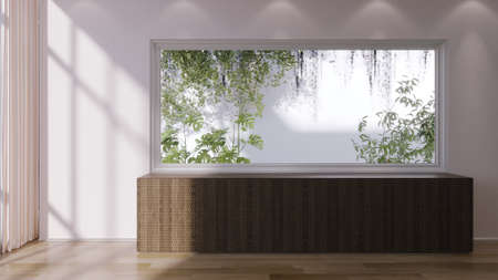 living room Minimal style mock up poster frame interior background, living room, 3D render, 3D...