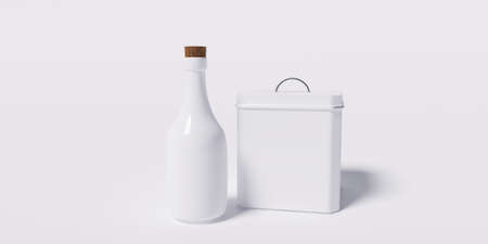 Blank cosmetic packaging mockup 3d rendering illustrationの写真素材