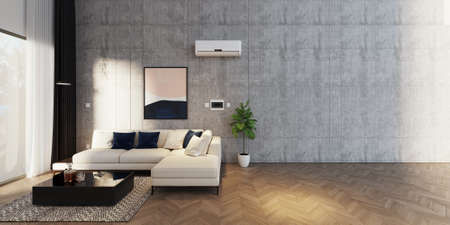 living room Minimal style mock up poster frame interior background, living room, 3D render, 3D...