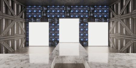 3D renderring interior modern stage event led tv light night staging (3D rendering)