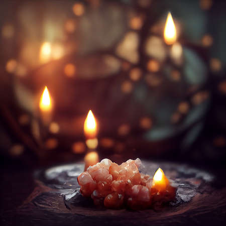Burning candles. Selective focus. Toned.の写真素材