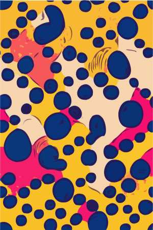 Seamless pattern with spots and dots. Vector illustration in retro style.のイラスト素材