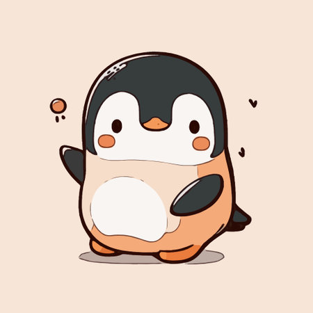Cute penguin cartoon.  illustration of a cute penguin.の写真素材