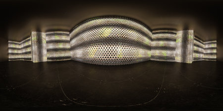 3D rendering of a reflective surface with a pattern in the middle