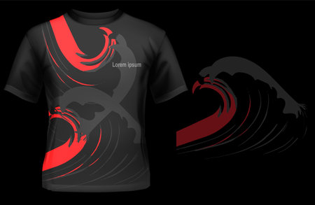 t-shirt sport design template mock up for football uniform front and back view. vector illustrationのイラスト素材