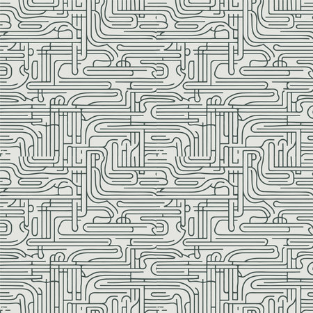 Seamless pattern with maze in retro style. Vector illustration.のイラスト素材