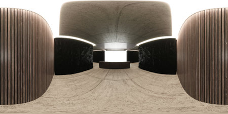 3d rendering of abstract architecture background. Futuristic interior design.