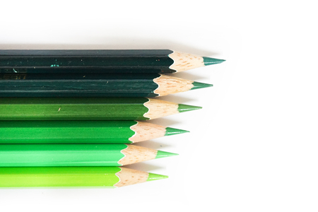Color pencil on a white paper for background, frameの写真素材
