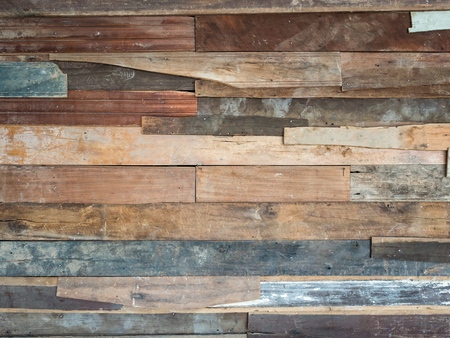 Ruine and dirty multi color plank wall texture for backgroundの写真素材