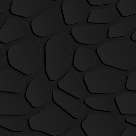 Illustration of 3D seamless black stone wall or floor elegant pattern background. minimal and realistic style. Vectoのイラスト素材