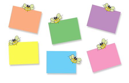 Colorful  memo stick isolated on white background の写真素材
