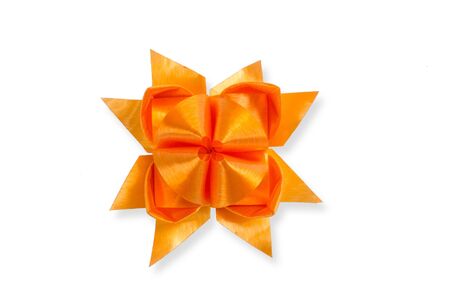 Flowers made from ribbonの写真素材