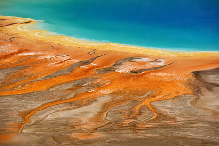 colors of Grand Prismatic Springs at Yellowstone National Parkの写真素材