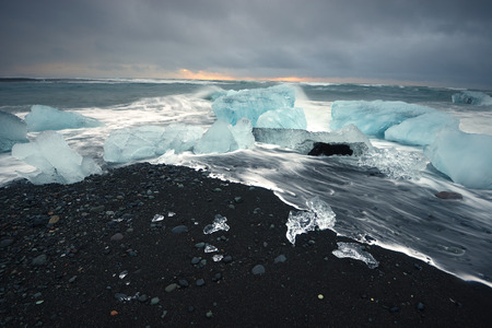 jokulsarlon iceberg beach in south iceland