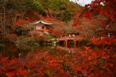 japanese building in Daigoji temple in kyoto with autumn sceneのeditorial素材