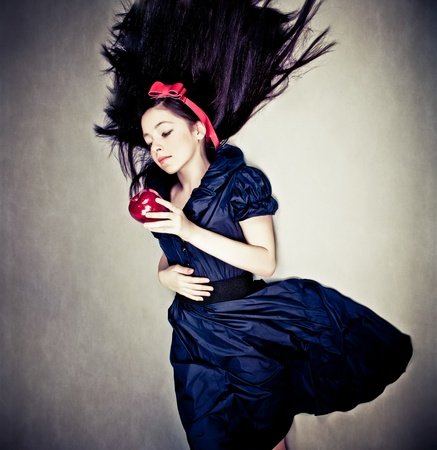 fantasy portrait of girl, in snow white costumeの写真素材