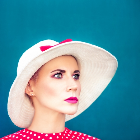 portrait of a sensual girl in vintage style の写真素材