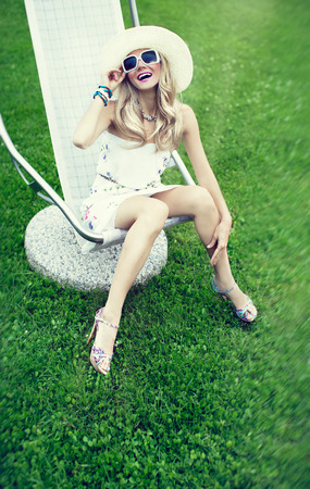 Glamour lady summer lookの写真素材