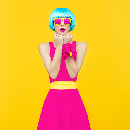 Crazy glamorous ladyの写真素材