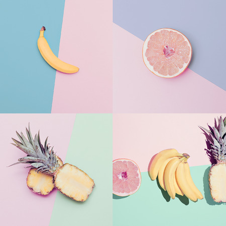 Fashion Vanilla fruit set. minimal Style