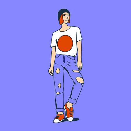 Girl. Urban Style. Pop Art fashion.のイラスト素材