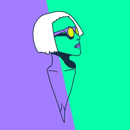 Blonde. Geometric style. Pop Art. Minimalist fashion art.のイラスト素材