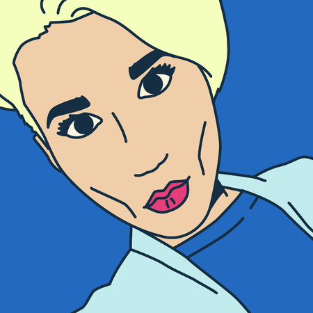 Blonde Lady comics. fashion Pop Art style.