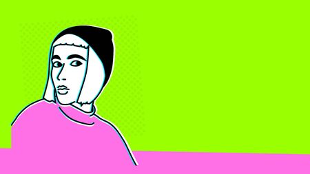 Urban Fashion Blonde. Pop Art Styleの写真素材