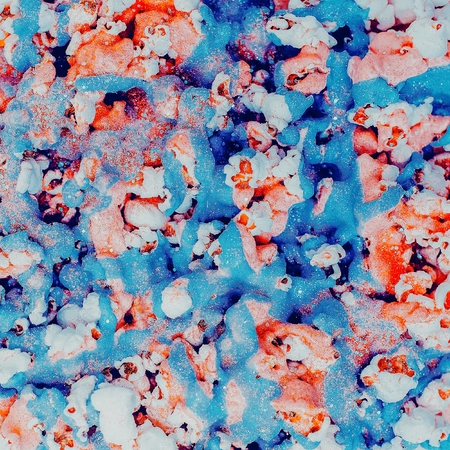 Shiny Popcorn background. Pastel trend. Minimalism detailsの写真素材