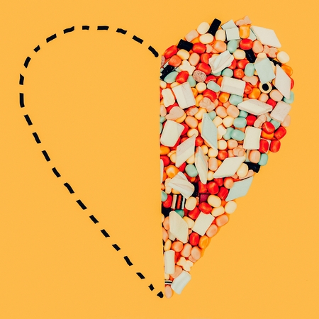 Find love. Half sweet heart is waiting for you.の写真素材