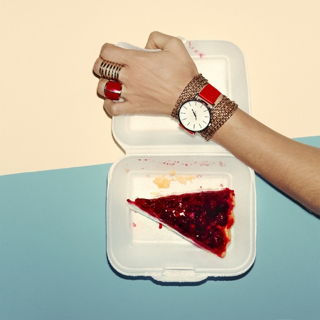 Focus on red. Fashion Jewelry Lady. Glamour style.