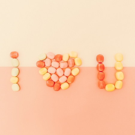 I love you. Sweet recognition. Happy Valentine's Dayの写真素材