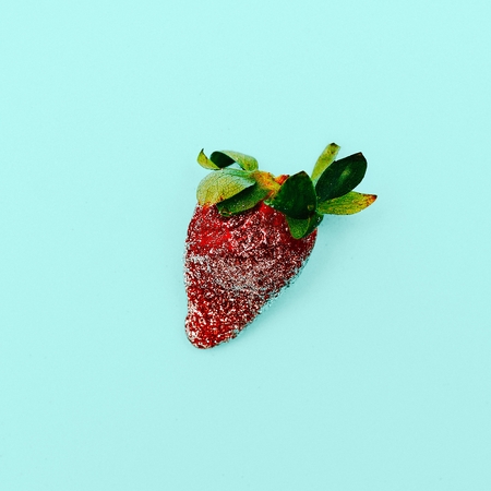Fashion Strawberry Sweet Concept Glamour Glitter Minimal Stillife