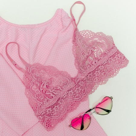 Fashion concept. Stylish underwear. Details. Bra. Lace.の写真素材
