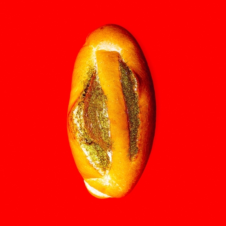 Bread and glitter abstractly Fashion Details. Minimalism Surrealの写真素材