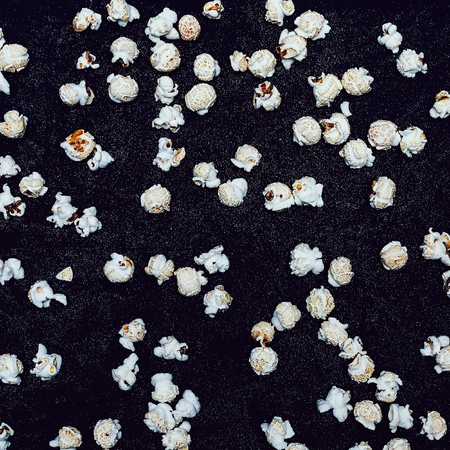 Popcorn on a black background Minimal fashionの写真素材