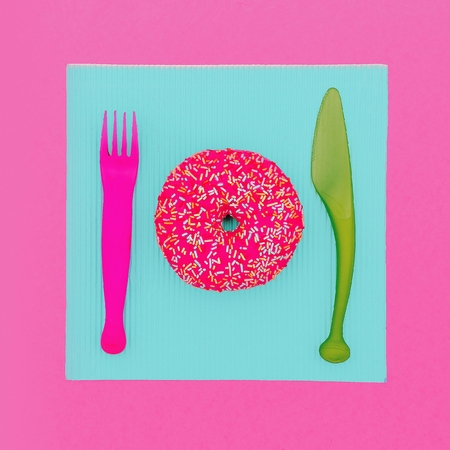 Donut Fast food. Cute fashion art Creative designの写真素材