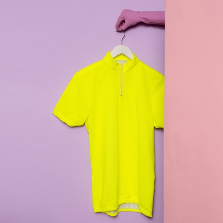 Stylish clothes. Sport T-shirt. wardrobe ideas trendの写真素材