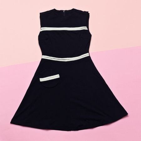 Black Vintage dress. Retro Glam Top viewの写真素材
