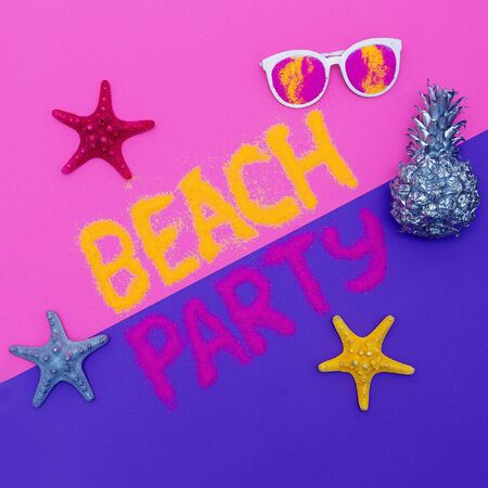 Beach Party Set Minimal fashion artの写真素材
