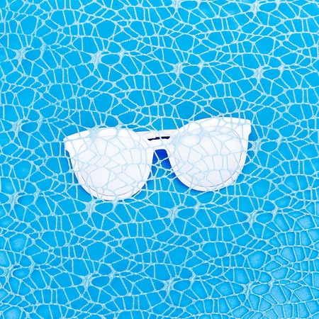 Glasses in blue. Minimal art design