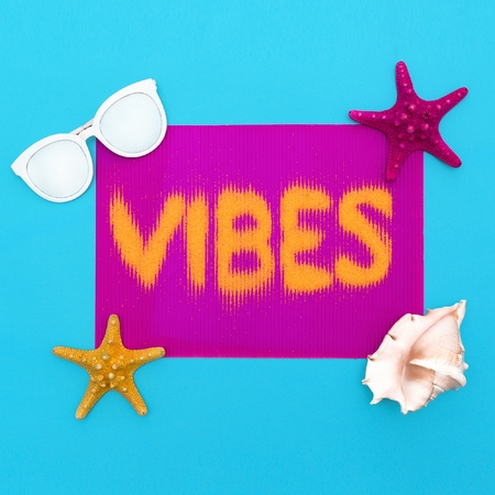 Sea Vibes set Minimal style artの写真素材